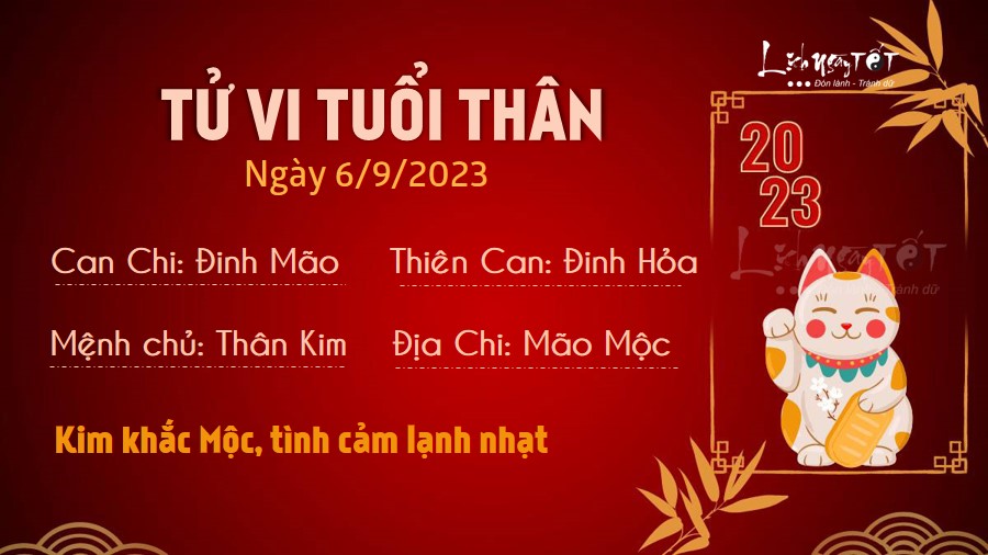 Tu vi hang ngay 6/9/2023 - Than