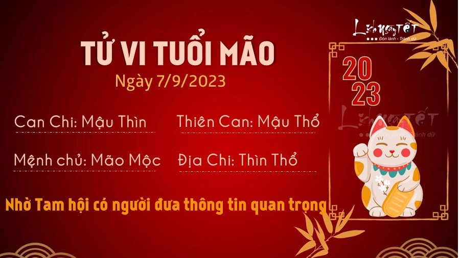 Tu vi hang ngay 7/9/2023 cua 12 con giap - tuoi Mao