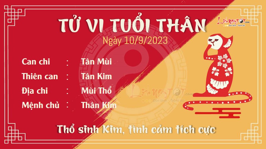 Tu vi hang ngay 10/9/2023 - Than