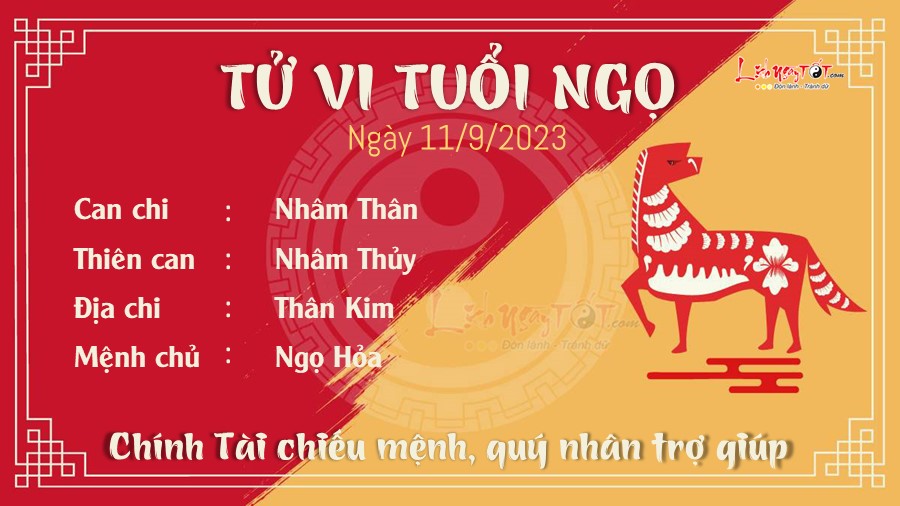 Tu vi hang ngay 11/9/2023 cua 12 con giap - Ngo