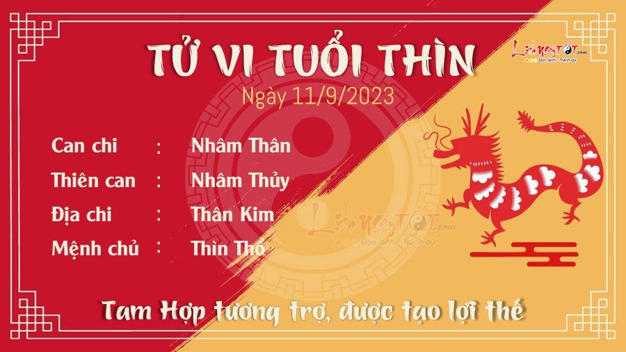 Tu vi hang ngay 11/9/2023 cua 12 con giap - Thin