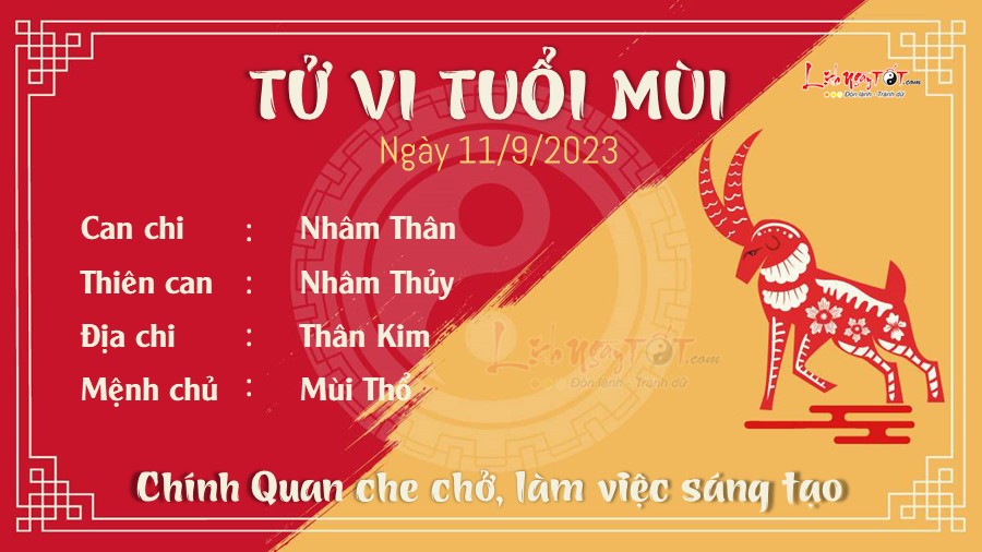 Tu vi hang ngay 11/9/2023 cua 12 con giap - Mui