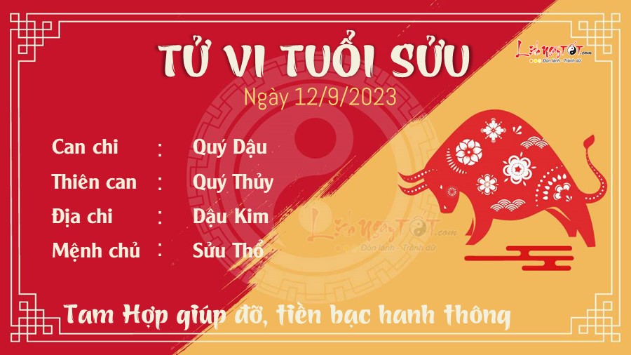 Tu vi hang ngay 12/9/2023 tuoi Suu