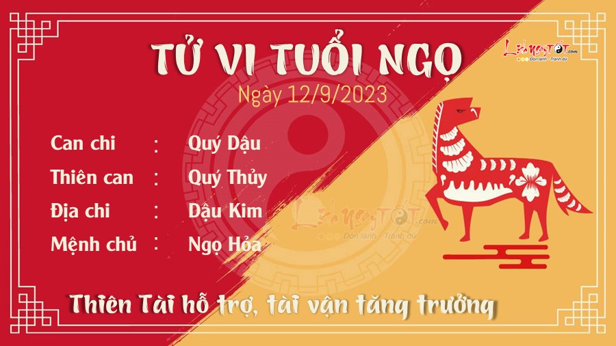 Tu vi hang ngay 12/9/2023 tuoi Ngo