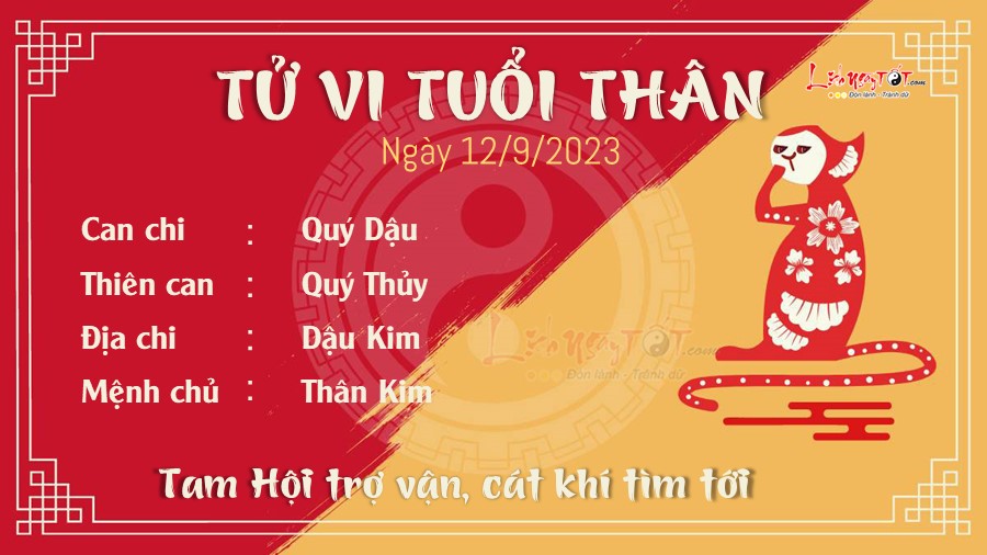 Tu vi hang ngay 12/9/2023 tuoi Than