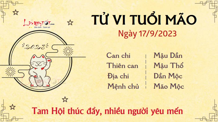 Tu vi hang ngay 17/9/2023 - Mao