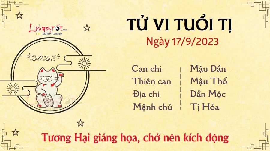 Tu vi hang ngay 17/9/2023 - Ti