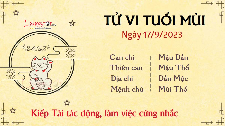 Tu vi hang ngay 17/9/2023 - Mui