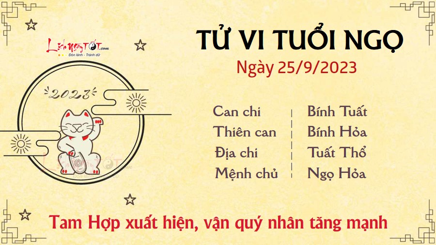 Tu vi hang ngay 25/9/2023 cua 12 con giap - Ngo