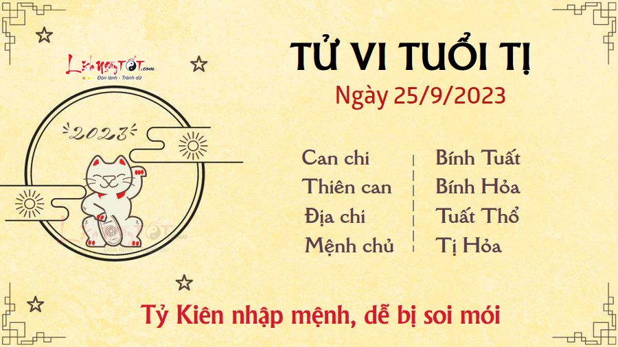 Tu vi hang ngay 25/9/2023 cua 12 con giap - Ti