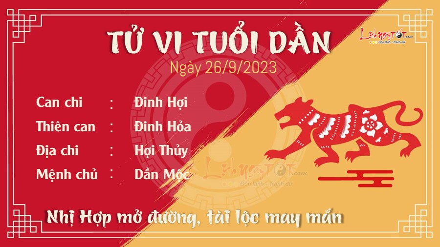 Tu vi hang ngay 26/9/2023 tuoi Dan