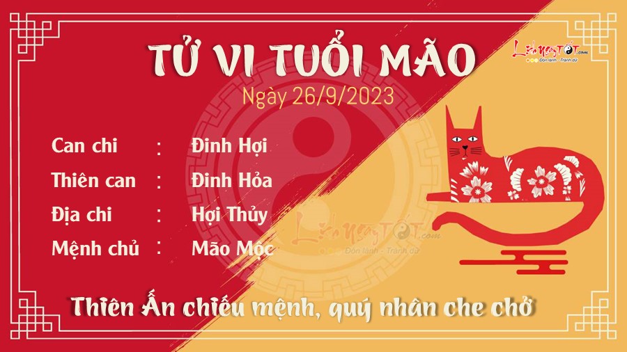 Tu vi hang ngay 26/9/2023 tuoi Mao