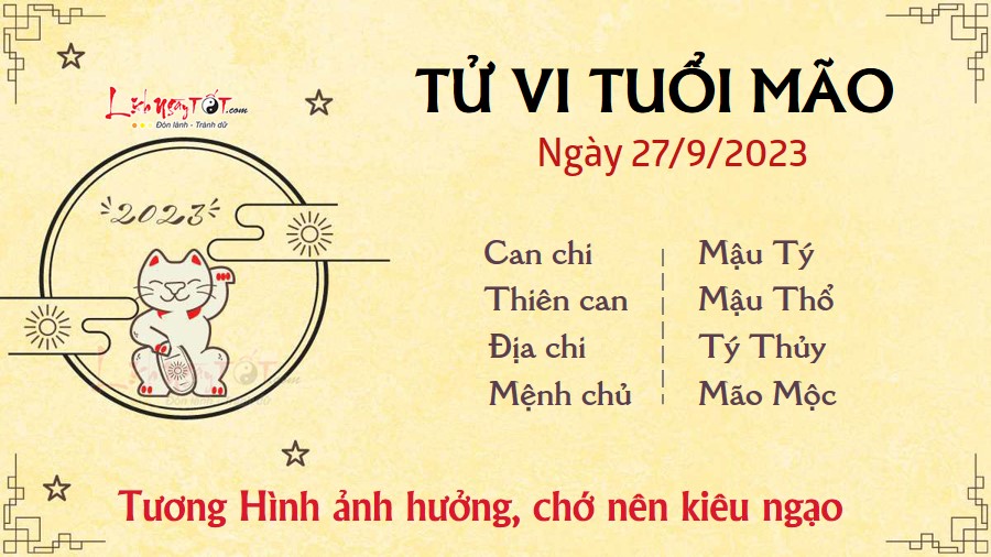 Tu vi hang ngay 27/9/2023 - Mao