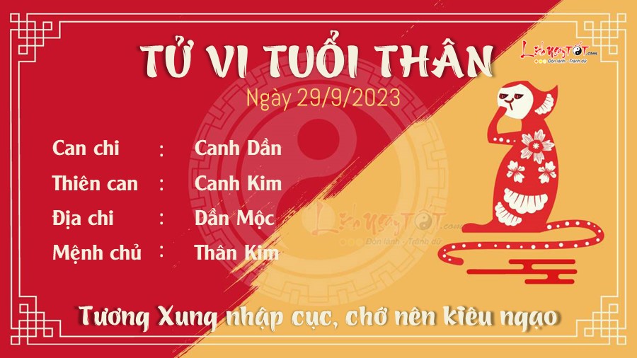 Tu vi hang ngay 29/9/2023 cua 12 con giap - Than