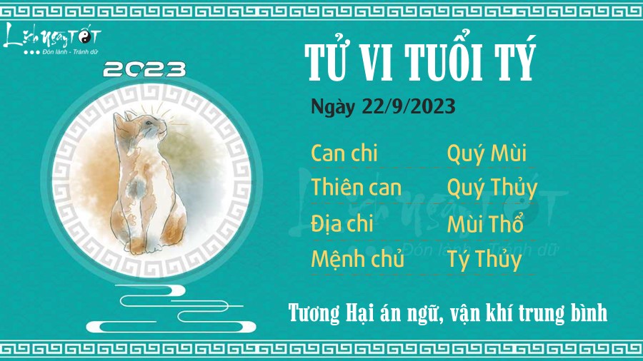 Tu vi hang ngay 22/9/2023 cua 12 con giap - Ty