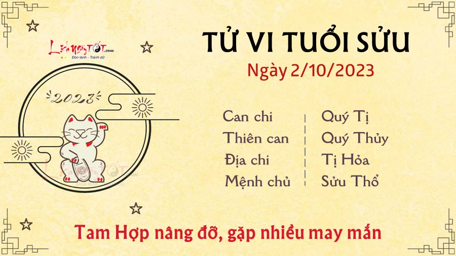 Tu vi hang ngay 2/10/2023 cua 12 con giap - Suu