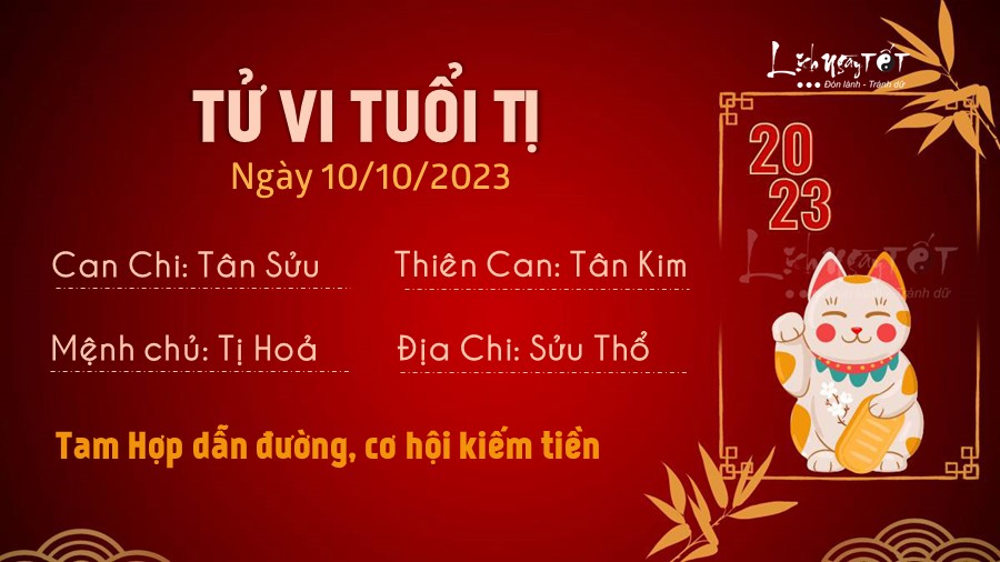 Tu vi hang ngay 10/10/2023 tuoi Ti