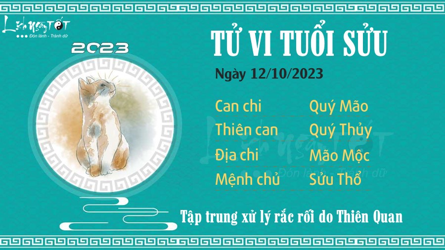 Tu vi hang ngay 12/10/2023 cua 12 con giap - tuoi Suu