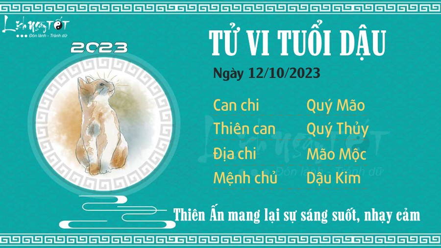 Tu vi hang ngay 12/10/2023 cua 12 con giap - tuoi Dau