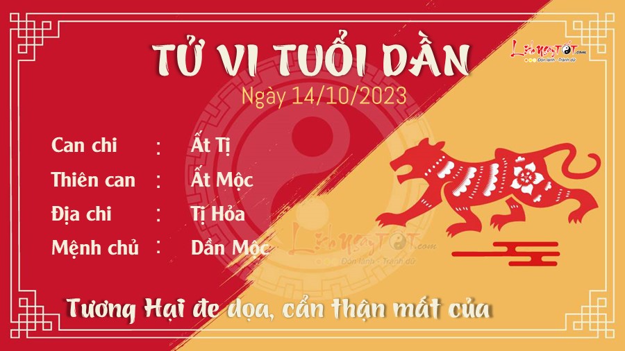 Tu vi hang ngay 14/10/2023 tuoi Dan