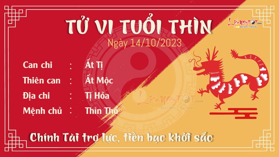 Tu vi hang ngay 14/10/2023 tuoi Thin