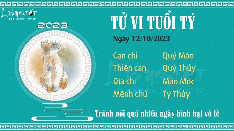 Tu vi hang ngay 12/10/2023 cua 12 con giap - tuoi Ty