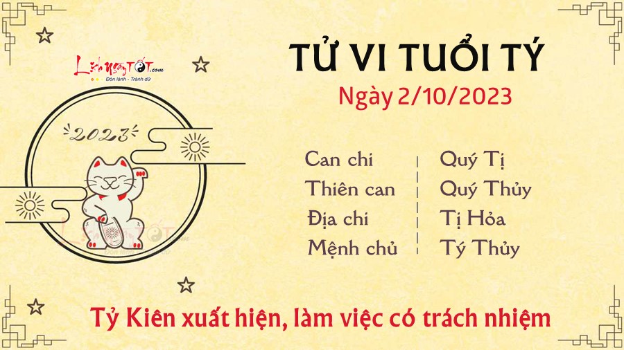 Tu vi hang ngay 2/10/2023 cua 12 con giap - Ty